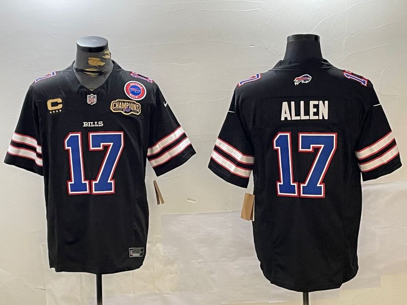 Men Buffalo Bills #17 Allen Black Throwback 2024 Nike Limited NFL Jersey style 2